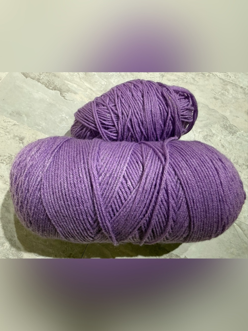 Medium Purple Acrylic Yarn Skeins – Lot of 2 (1 Full + 1 Partial)